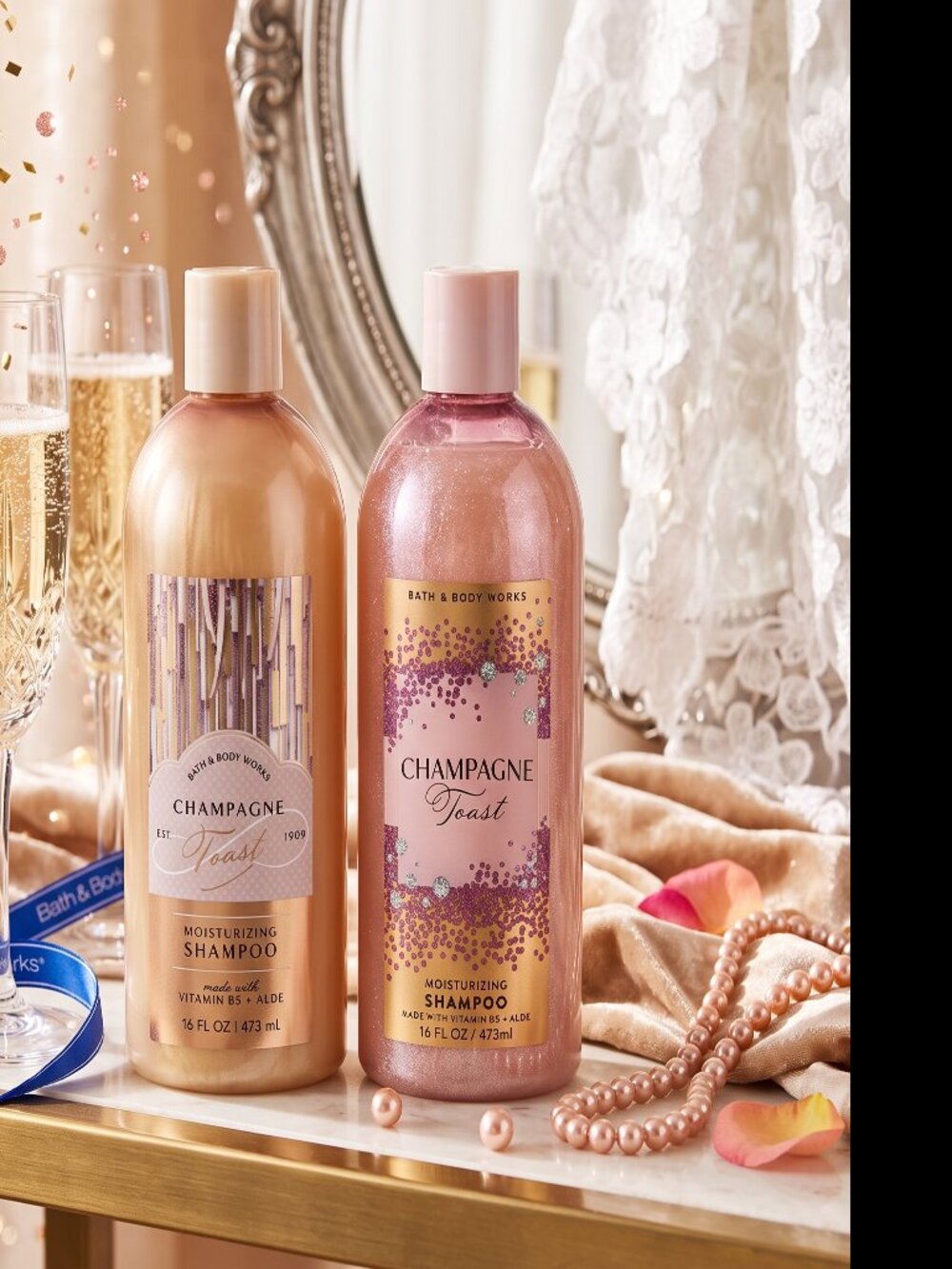 Bath & Body Works CHAMPAGNE TOAST Moisturizing Shampoo Set of 2 NEW 16oz Each